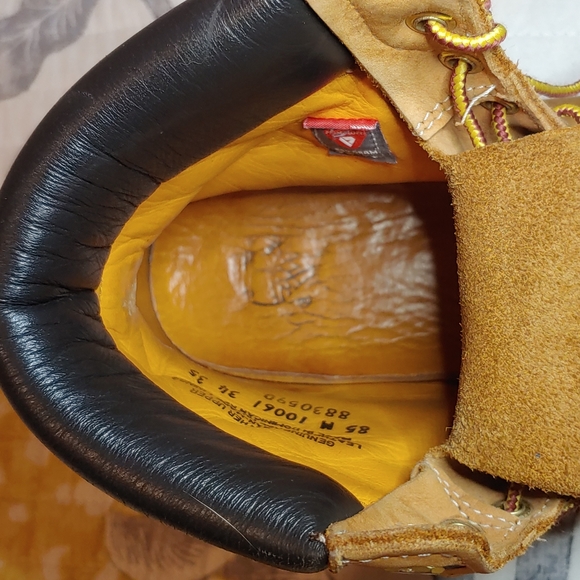 8.5 Men's Wheat Nubuck Timberland Boots - Picture 7 of 12